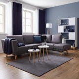 Wohnlandschaft in Grau 'Kyle' - Grau, MODERN, Holz/Textil (262/196cm) - Bessagi Home
