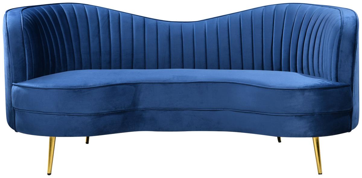Sofa Brianna - zlatne boje/plava, Moderno, drvo/metal (187,5/84/90cm) - Mömax
