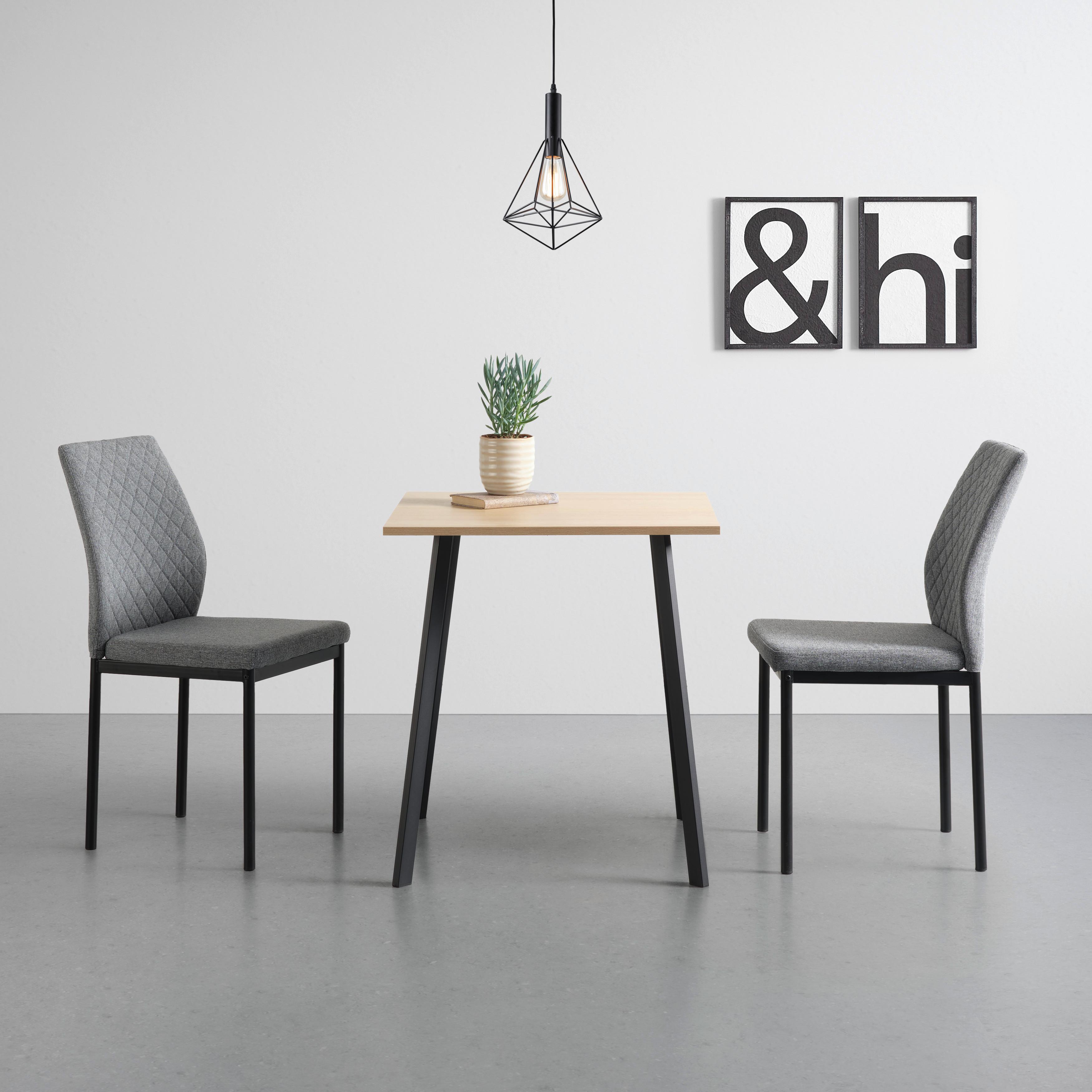 Esstisch Emil in Schwarz/Eichefarben - Eichefarben/Schwarz, Konventionell, Holzwerkstoff/Metall (70/75/70cm) - Based