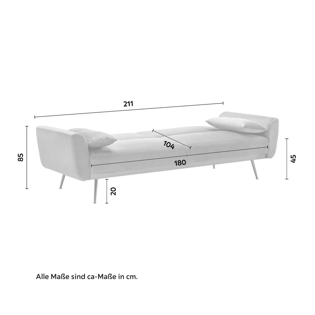 Canapea extensibilă GUILIA - gri, Modern, lemn/textil (211/85/83cm) - Bessagi Home