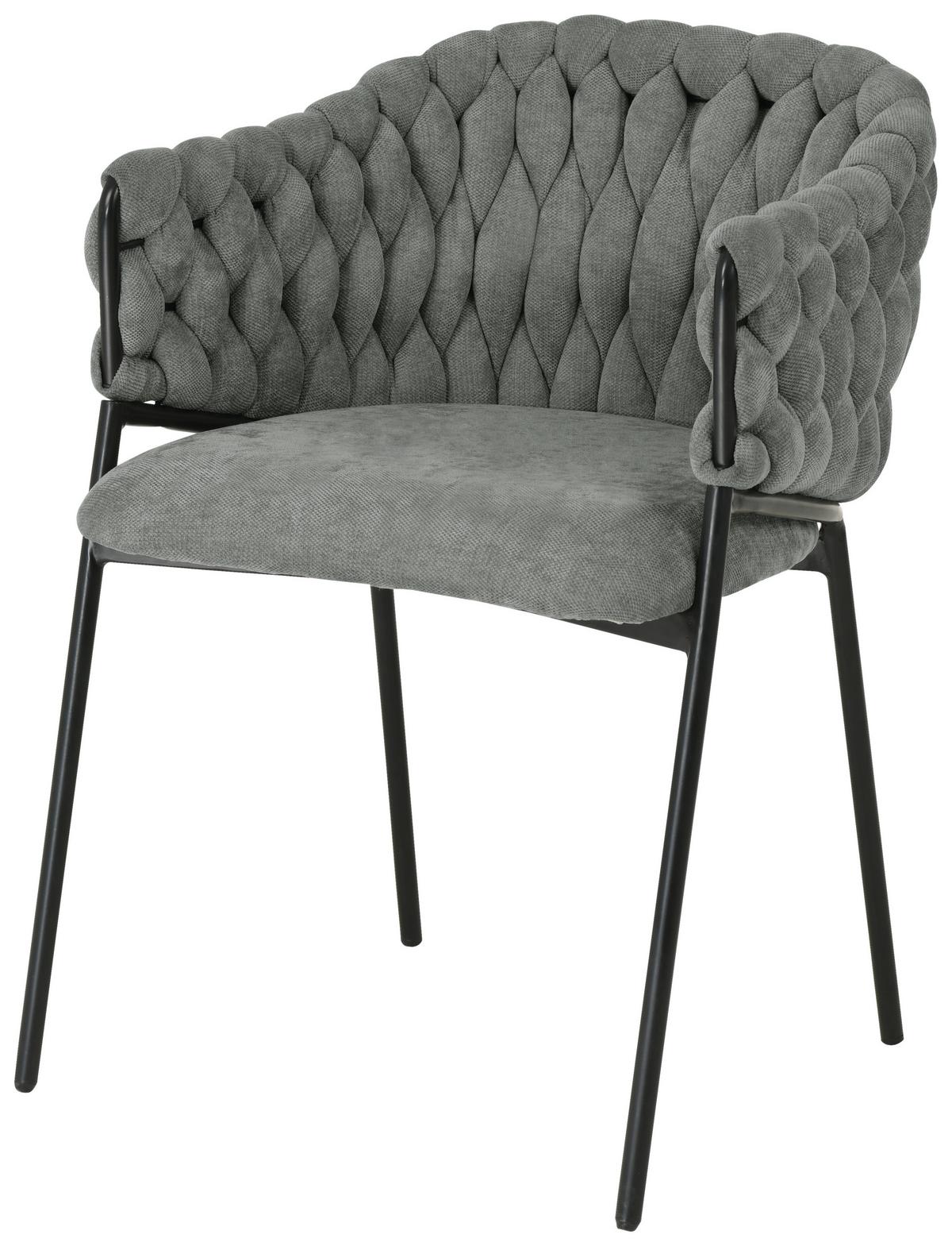 KRZESŁO Z PODŁOKIETNIKAMI WAVY BUBBLE - czarny/szary, Design, metal/tkanina (56/80/61cm) - Novel