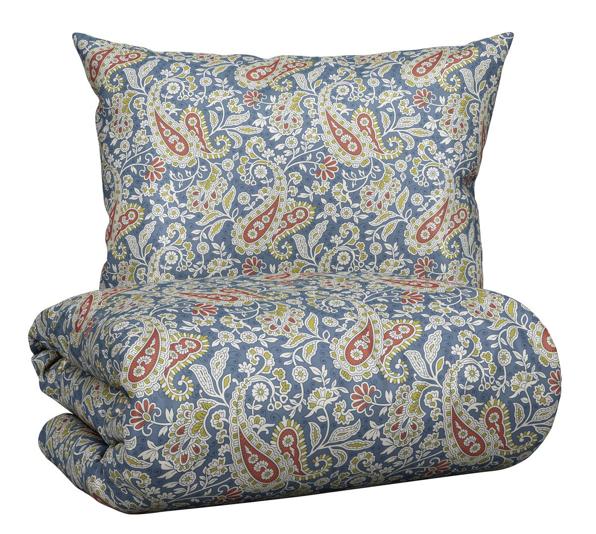 Bettwäsche Paisley ca.160x210cm - Blau, Romantik / Landhaus, Textil (160/210cm) - Premium Living