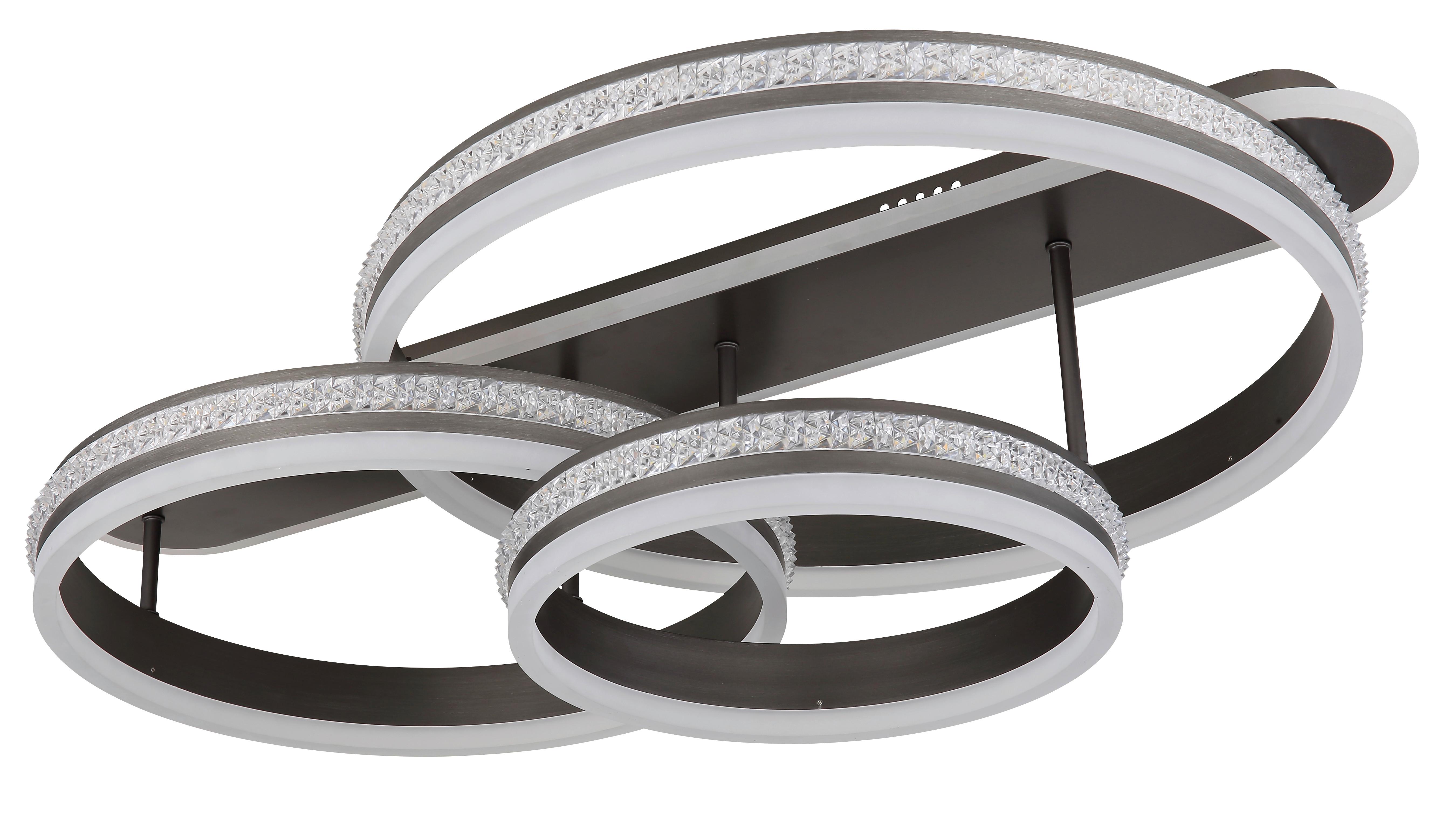 Stropna Led-svetilka Grouni, S Sijalko - barve titana/opal, Design, kovina/umetna masa (80/50/21,5cm)