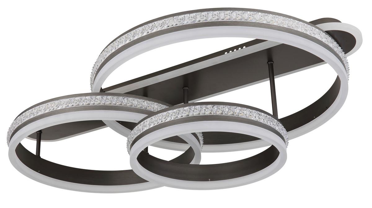 Stropna Led-svetilka Grouni, S Sijalko - barve titana/opal, Design, kovina/umetna masa (80/50/21,5cm)