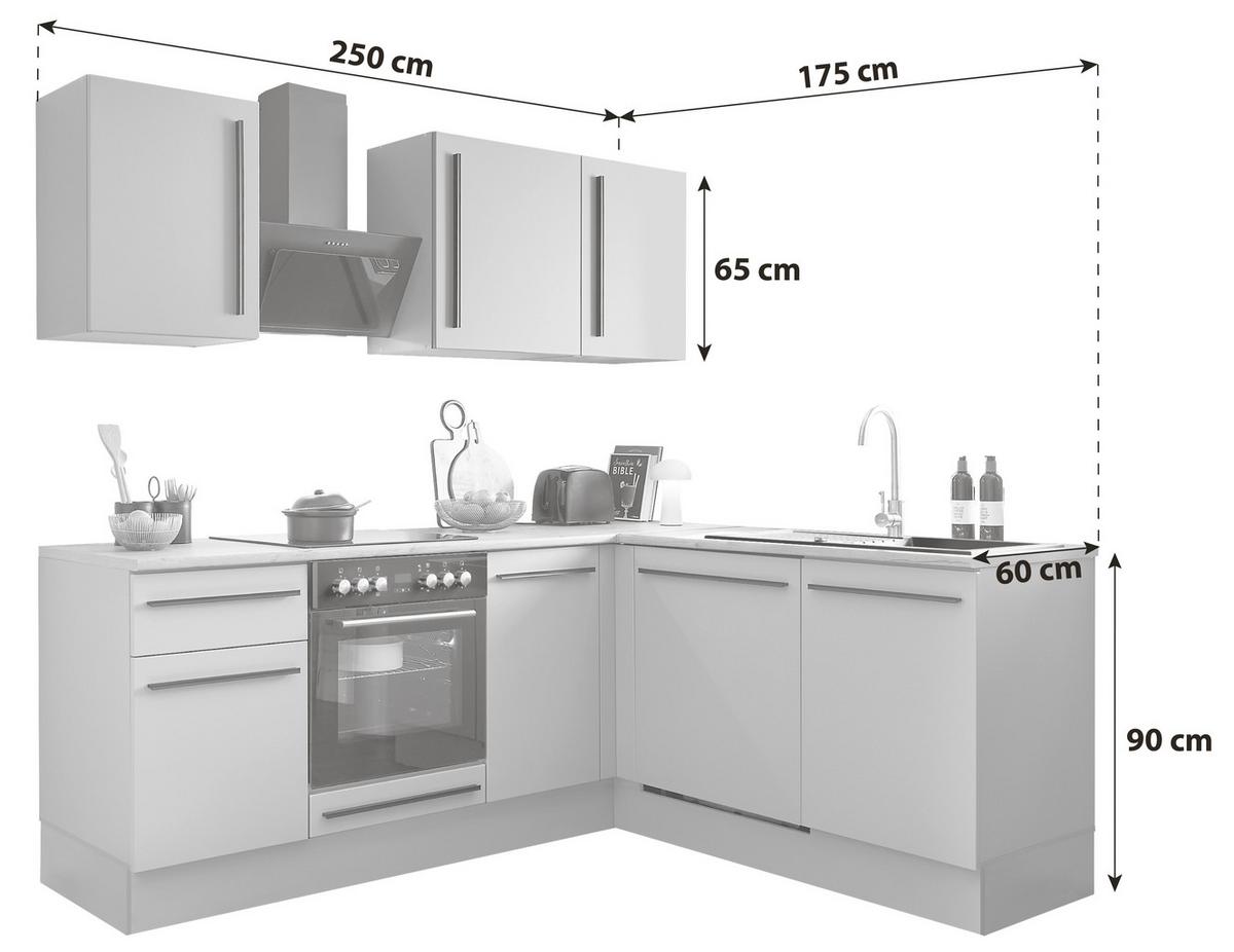 ECKKÜCHE DENVER - Eichefarben/Schwarz, Design, Holzwerkstoff/Kunststoff (220/175cm) - P & B
