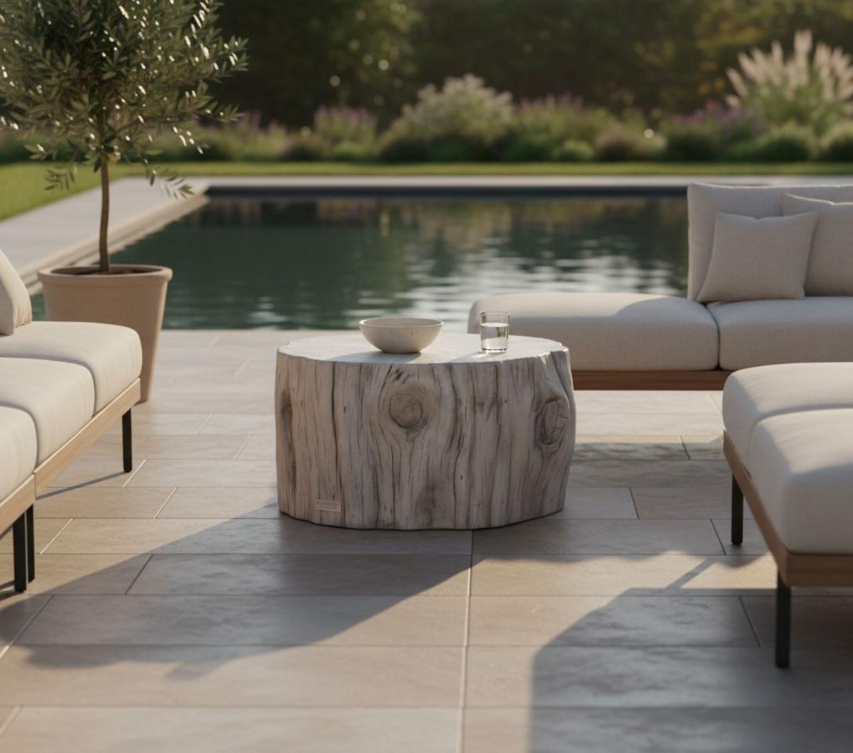 Loungetisch Daintree Hellgrau - Hellgrau, KONVENTIONELL, Stein (70/67/41cm) - Gardenson