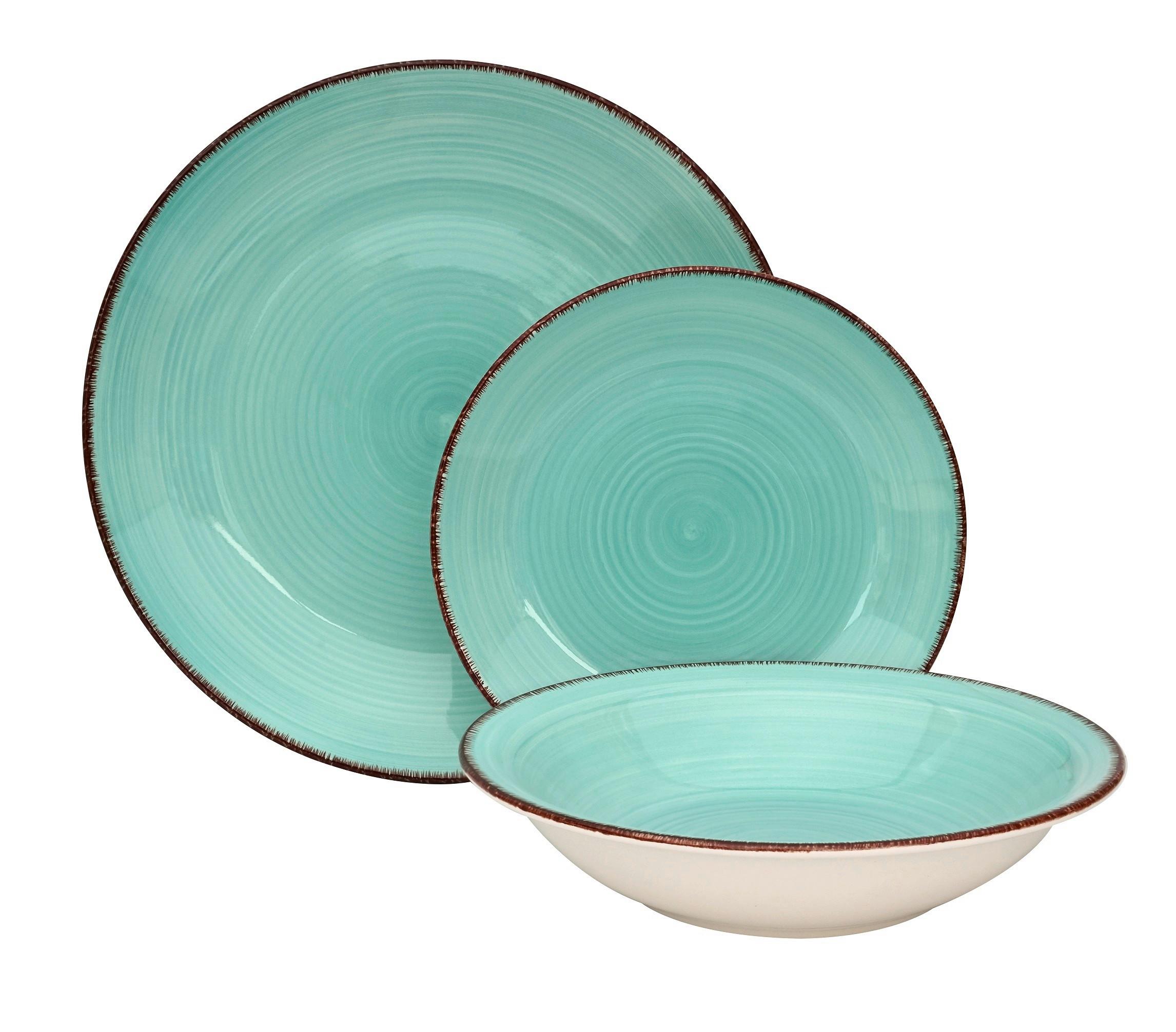 Tafelservice Inka in Türkis/Braun 18teilig online kaufen mömax
