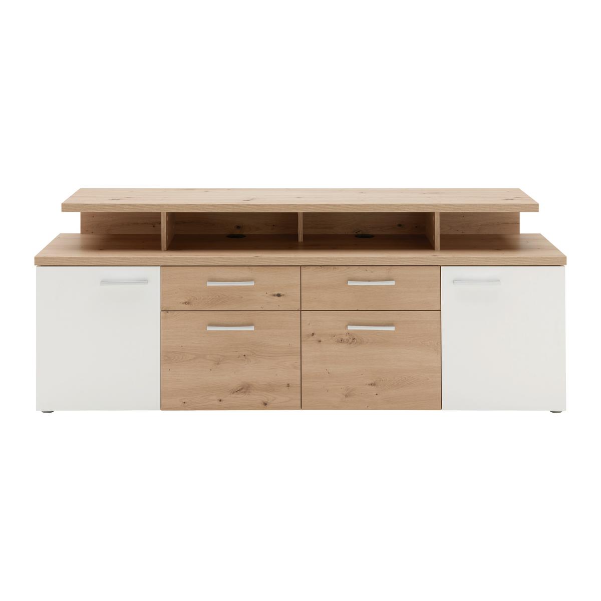 Tv Komoda Compton - bijela/siva, Moderno, drvni materijal/plastika (169,3/67/41,4cm) - Modern Living