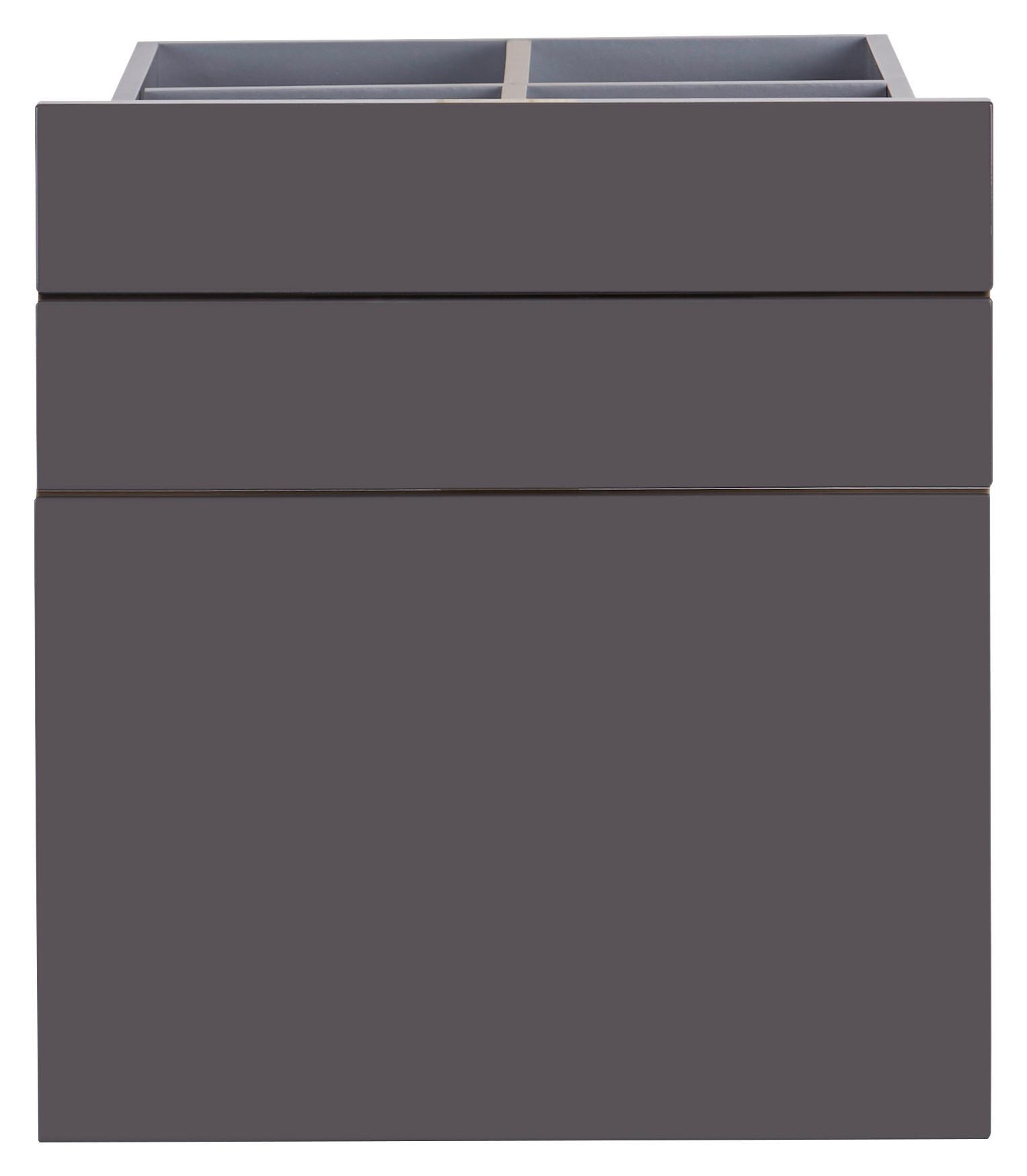 Schubladenset Unit in Anthrazit - Anthrazit Hochglanz, Modern, Holzwerkstoff (45,3/50,3/47cm) - Based