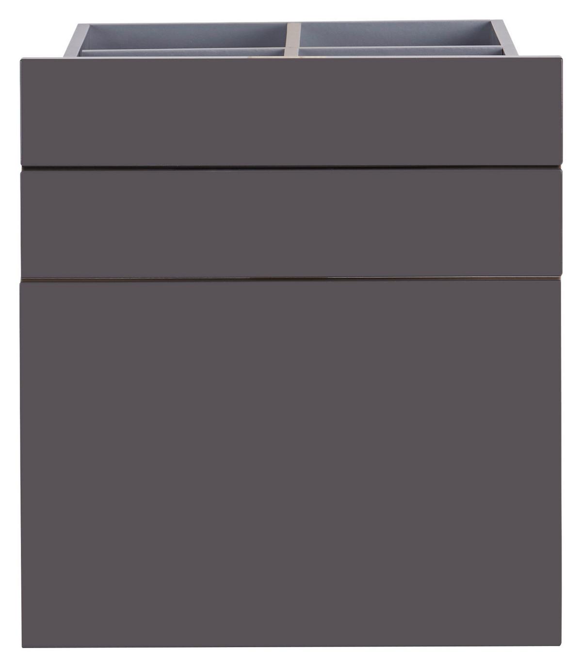 Schubladenset Unit in Anthrazit - Anthrazit Hochglanz, Modern, Holzwerkstoff (45,3/50,3/47cm) - Based