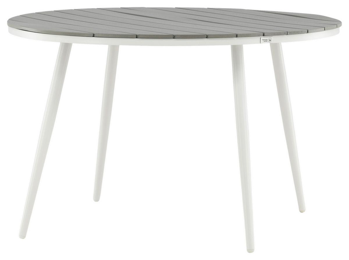 GARTENTISCH BREAK - Weiß/Grau, KONVENTIONELL, Kunststoff/Metall (120/120/74cm) - Gardenson