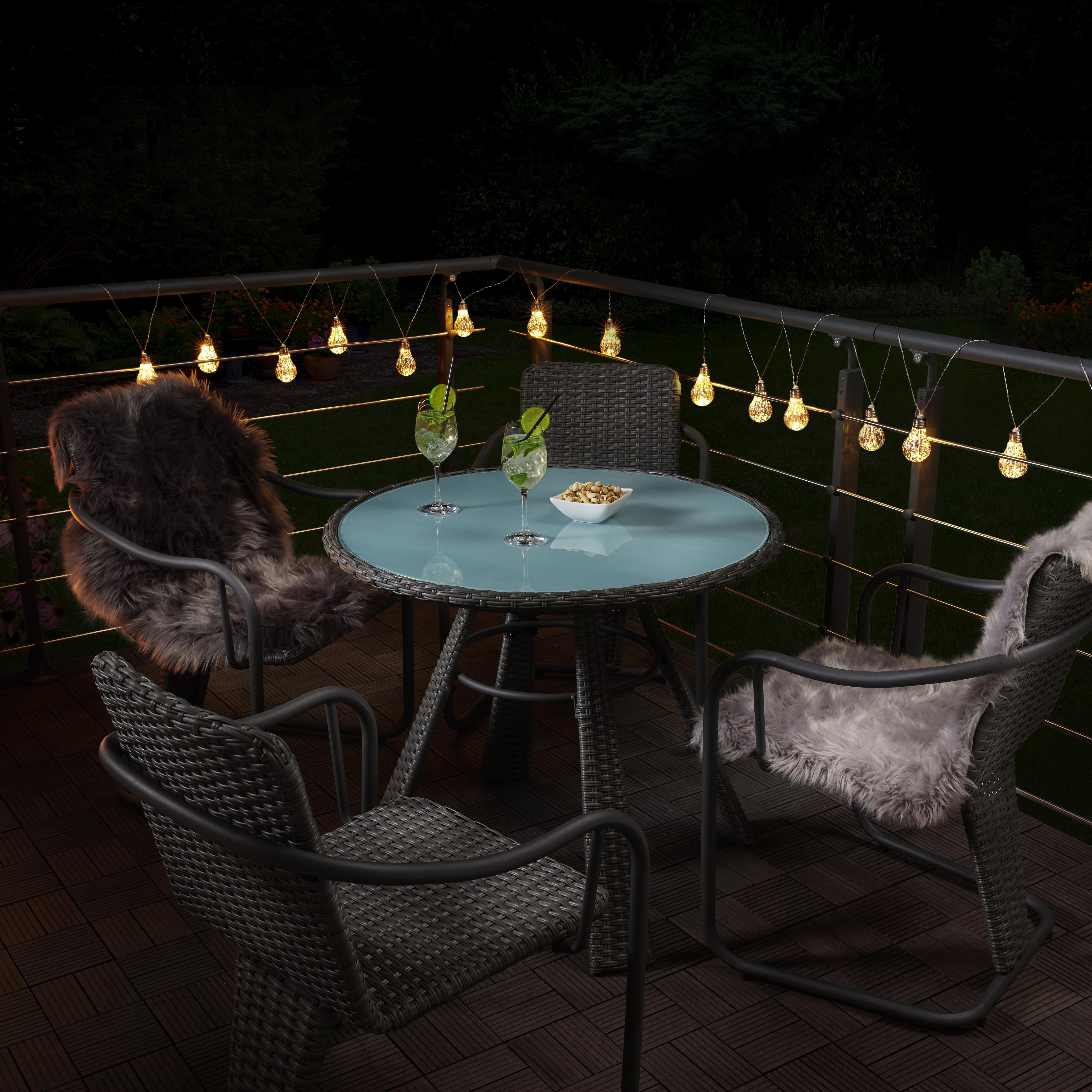 Gartenmöbelset Christina in dunkelgrau - Dunkelgrau, MODERN, Glas/Kunststoff - Bessagi Garden