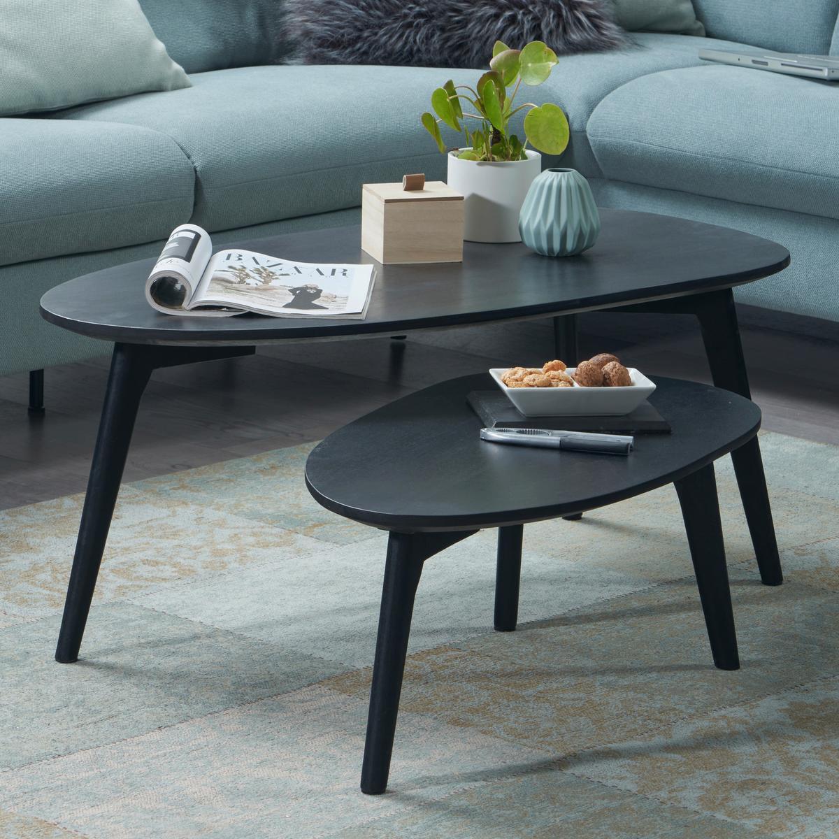 Klubska Miza Wl6.725 - črna, Design, les (100/50/42cm) - P & B