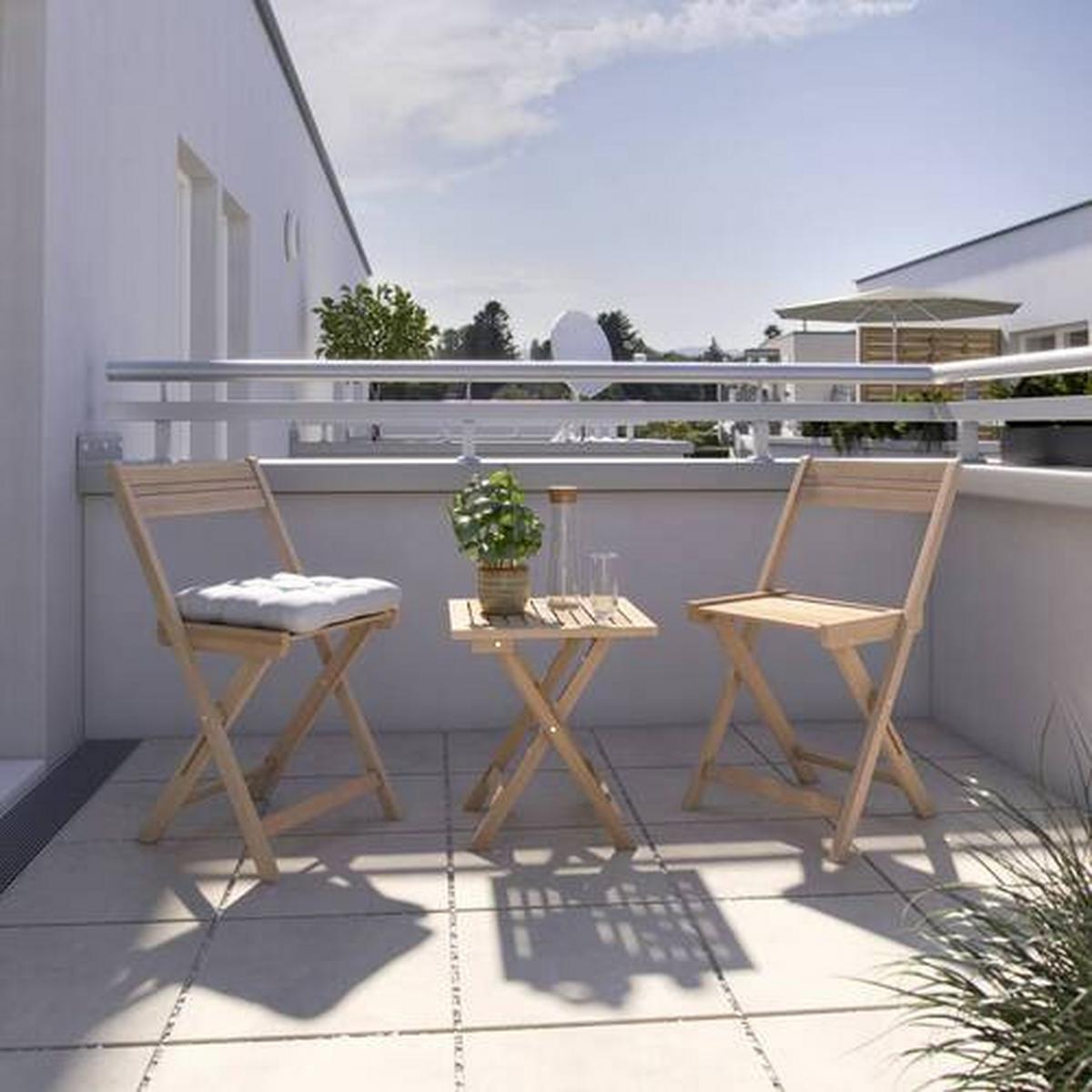 Set Za Balkon Nala, Akacija, 3-Delno - barve akacije, Natur, les (42/77/47cm) - Mömax
