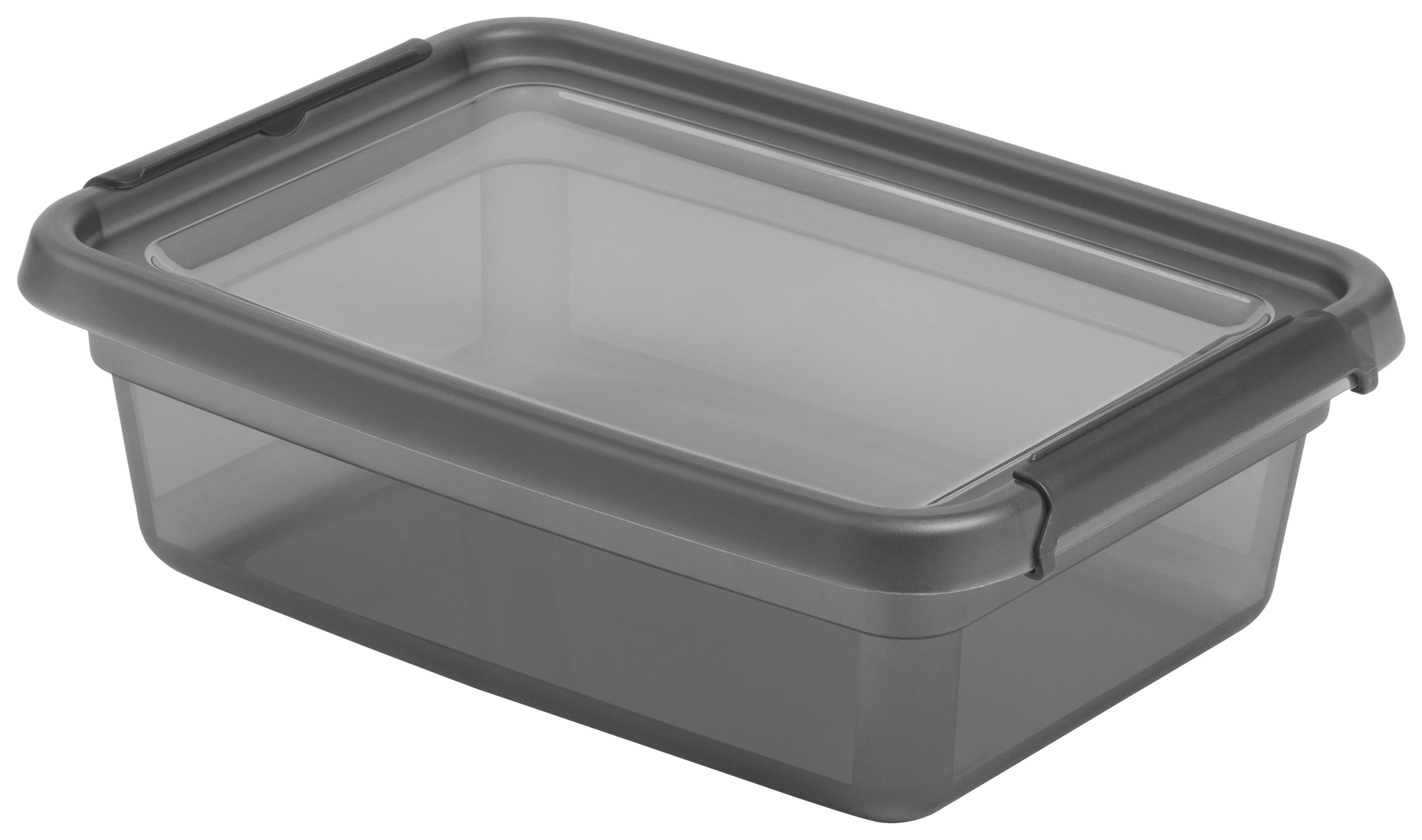Aufbewahrungsbox Blacky in Schwarz ca. 8,5l - Transparent/Schwarz, MODERN, Kunststoff (28/38/12cm) - Mömax