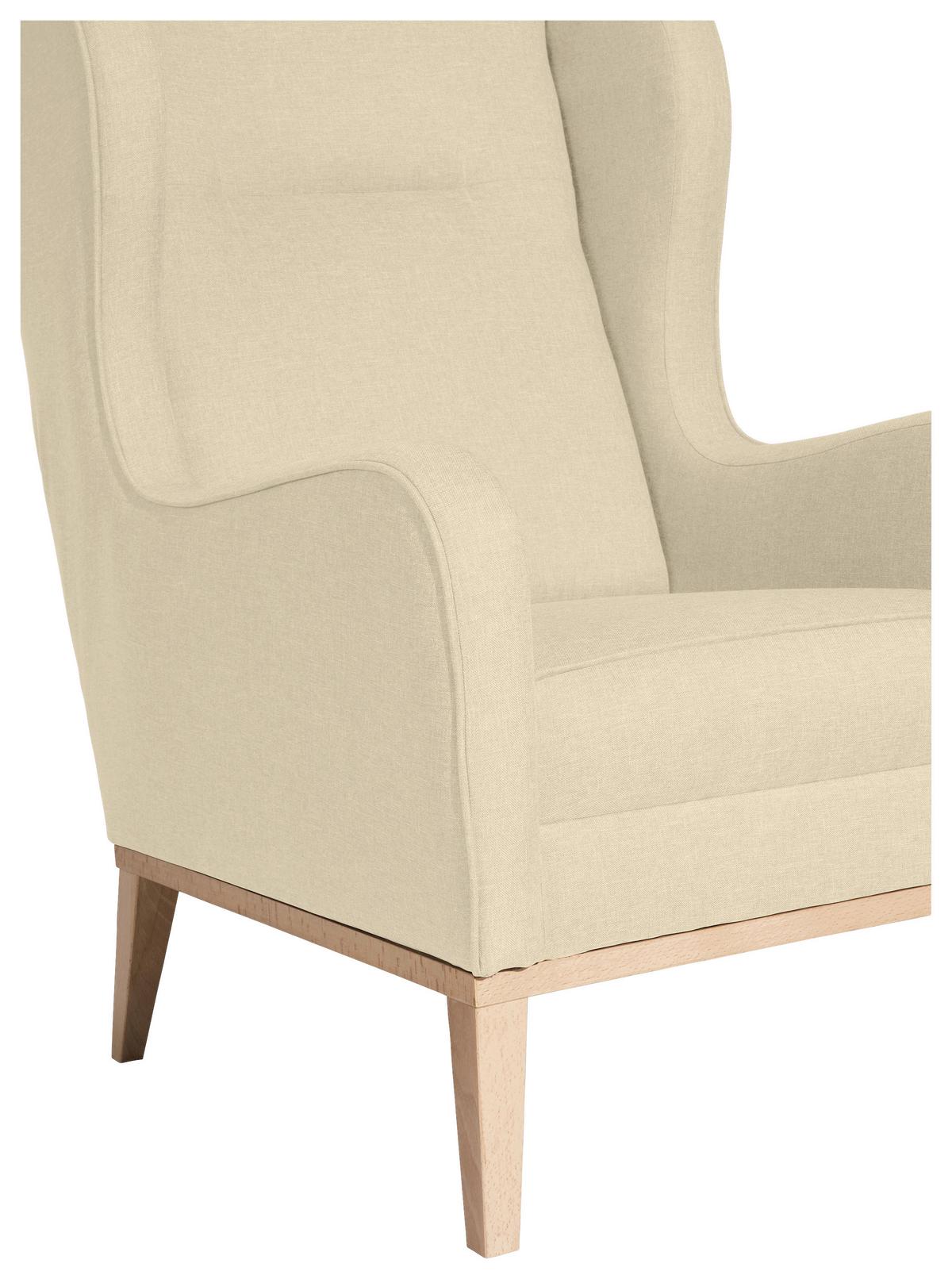 OHRENSESSEL ANGELO - Beige/Naturfarben, KONVENTIONELL, Holz/Textil (66/104/78cm) - Max Winzer