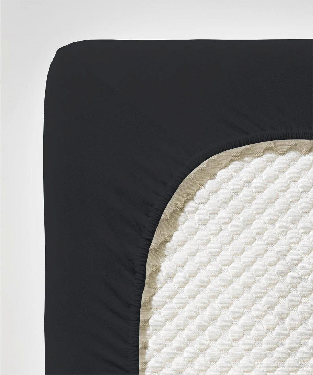 Topper-fixleintuch Q 4000 93 - Schwarz, Basics, Textil (120/200-210cm) - Fleuresse