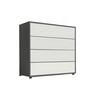 Kommode Mailand Typ 3 Anthrazit/Weiß - Anthrazit/Schwarz, MODERN, Holzwerkstoff/Kunststoff (79/73/33cm) - MID.YOU