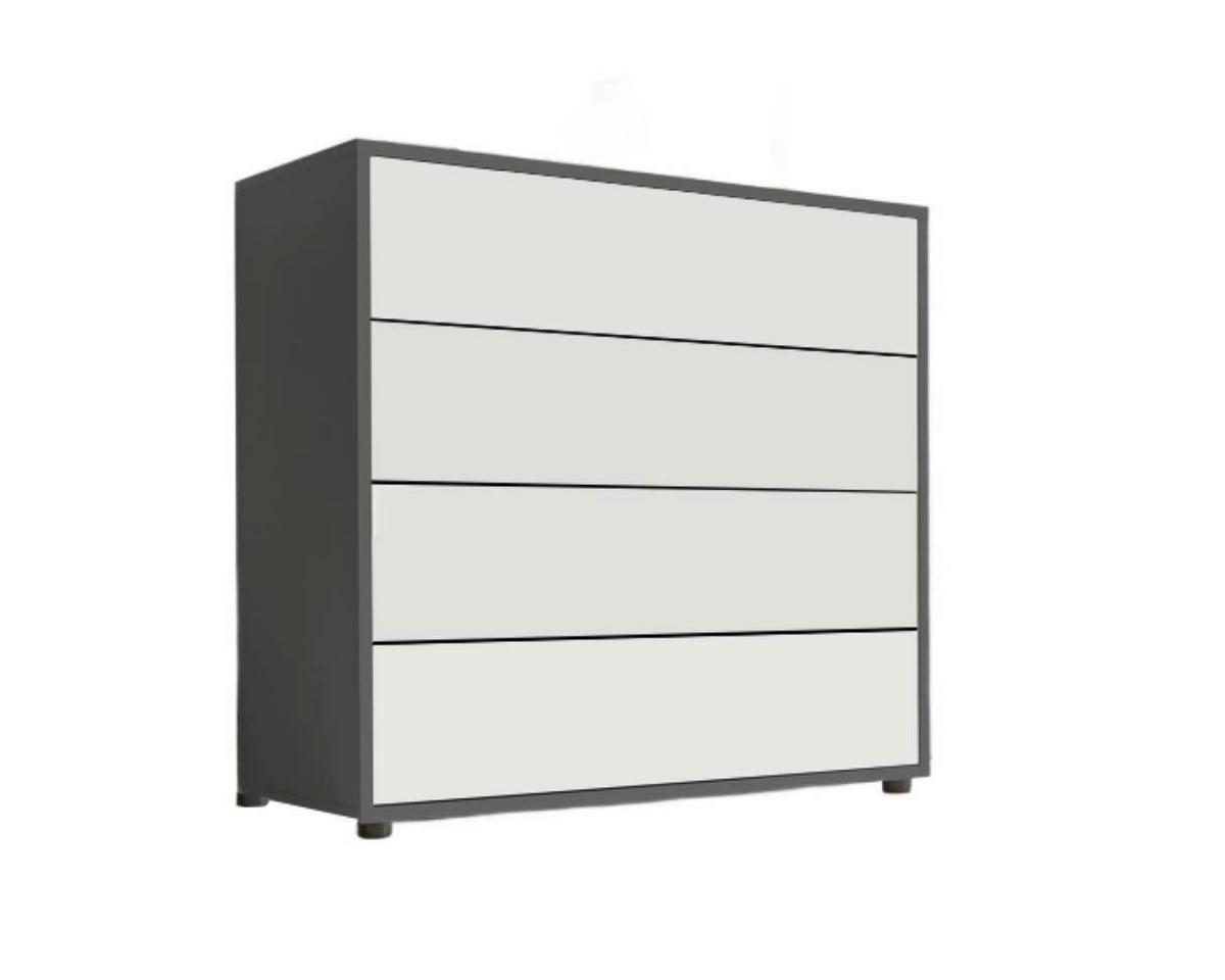 Kommode Mailand Typ 3 Anthrazit/Weiß - Anthrazit/Schwarz, MODERN, Holzwerkstoff/Kunststoff (79/73/33cm) - MID.YOU