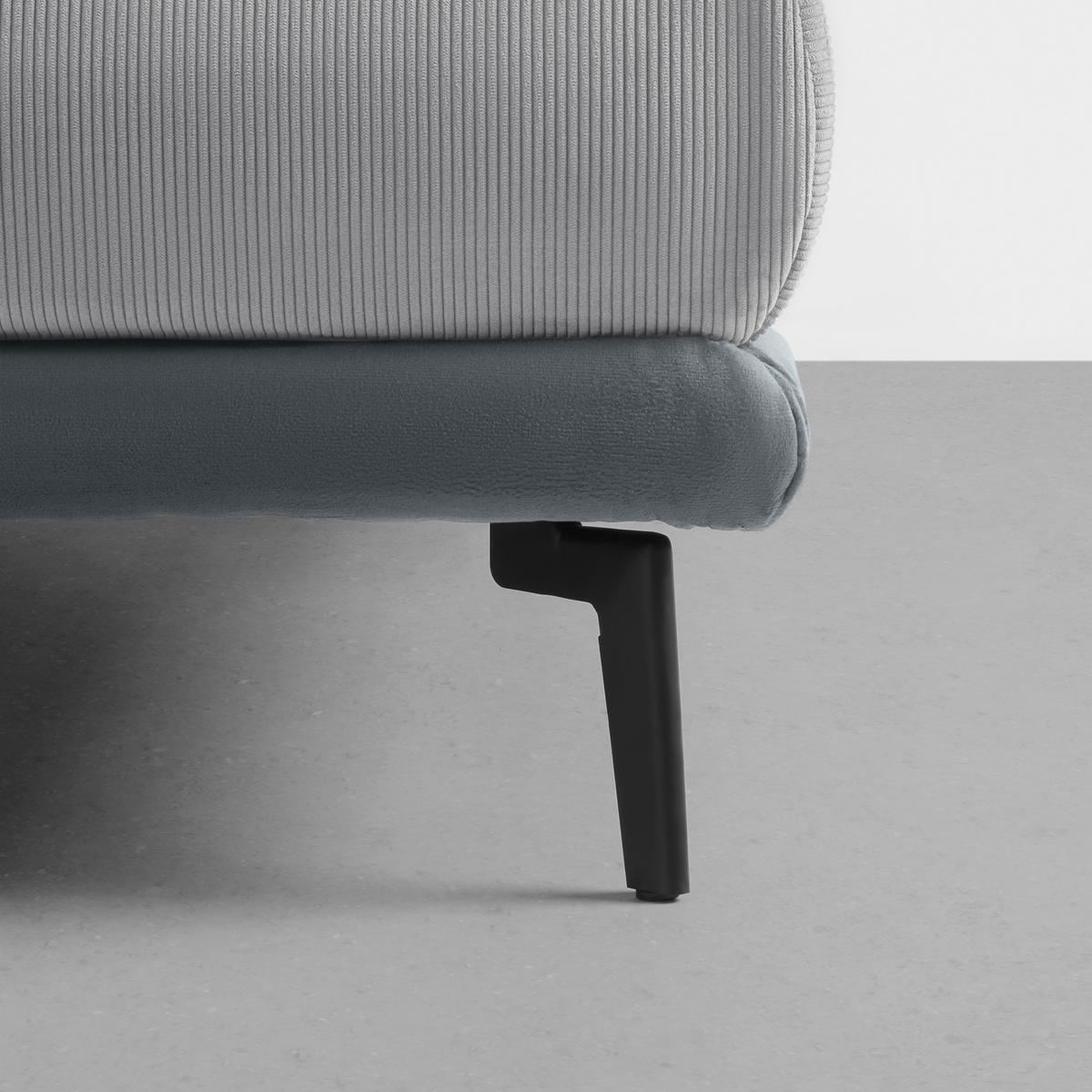 Ecksofa Nuovo Grau - Schwarz/Grau, MODERN, Textil/Metall (245/72-113/190cm) - Mömax