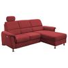 Ecksofa Parole Relaxfunktion + USB Anschluss Parole, Mikrof. - Chromfarben/Rot, MODERN, Textil/Metall (231/165cm) - Livetastic
