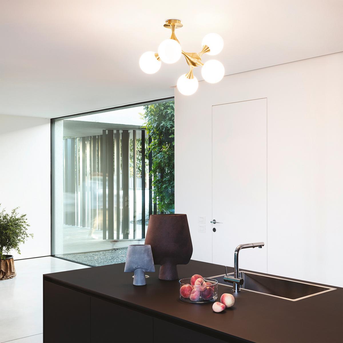 Deckenleuchte Nodi max. 40 Watt - Messingfarben, Design, Glas/Metall (55/55/50cm) - Ideal Lux