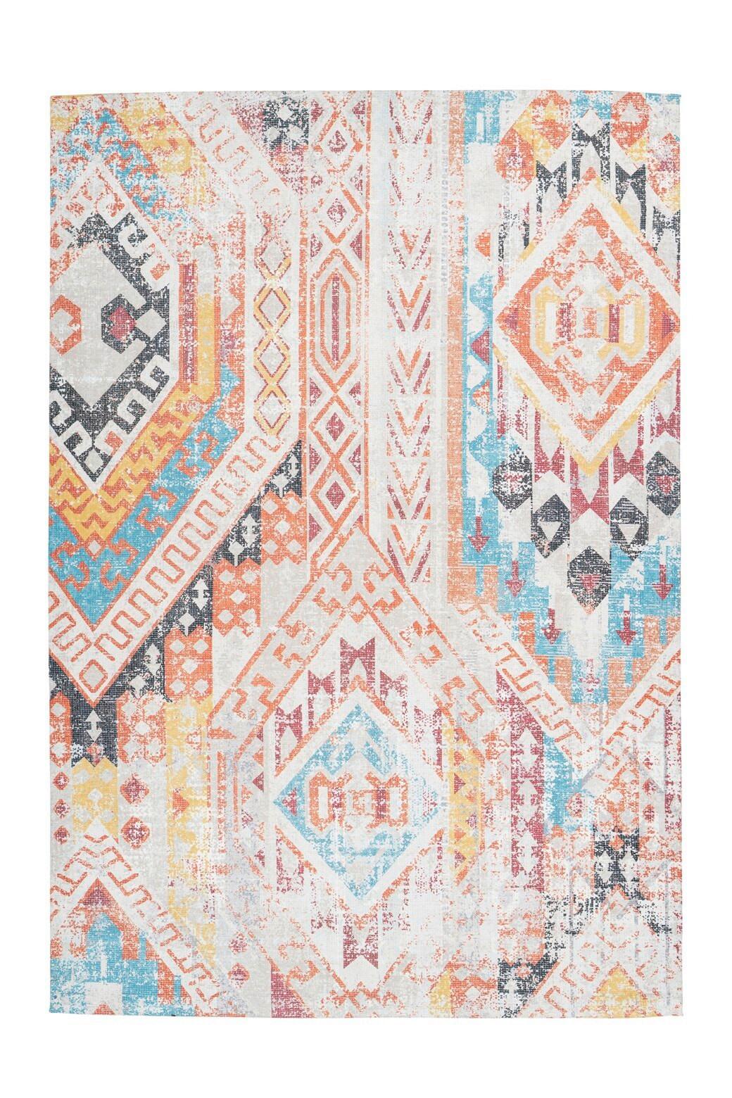 FLACHWEBETEPPICH INDIANA 200 MULTI / ORANGE - Multicolor/Orange, Konventionell, Textil (80/150cm) - Kayoom