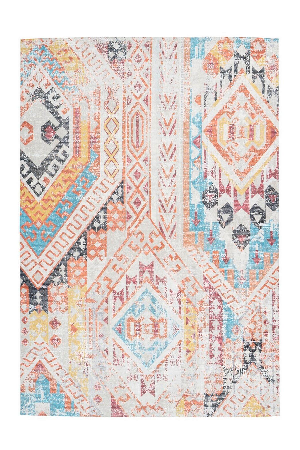 FLACHWEBETEPPICH INDIANA 200 MULTI / ORANGE - Multicolor/Orange, Konventionell, Textil (80/150cm) - Kayoom