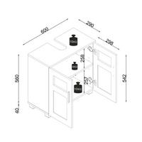 Waschbeckenunterschrank Nilari - Weiss/Eichefarben, Trend, Glas/Holzwerkstoff (60/60/29cm) - MID.YOU
