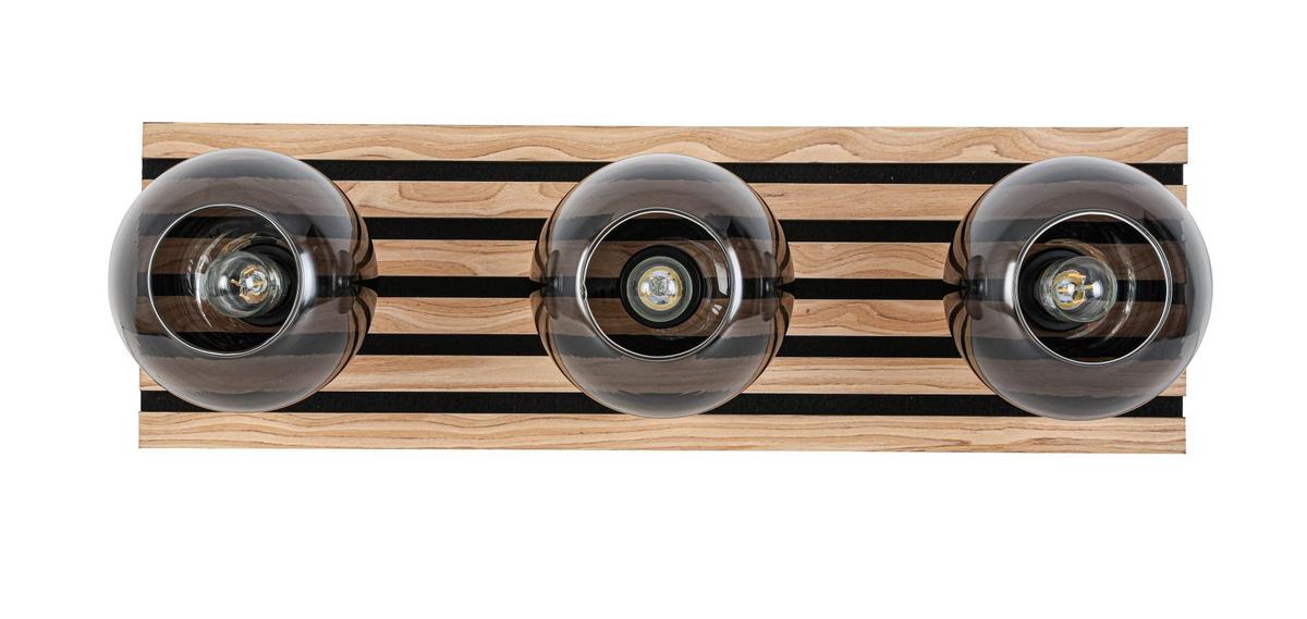 LAMPA SUFITOWA KENTUCKY *SBN* - kolor dębowy/czarny, Basics, materiał drewnopochodny/tworzywo sztuczne (75/23/23cm) - Novel