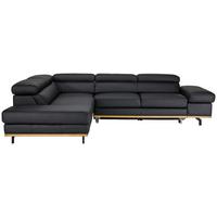 Wohnlandschaft Carmen Schwarz - Schwarz, Modern, Leder/Holz (292/72/226cm) - Premium Living
