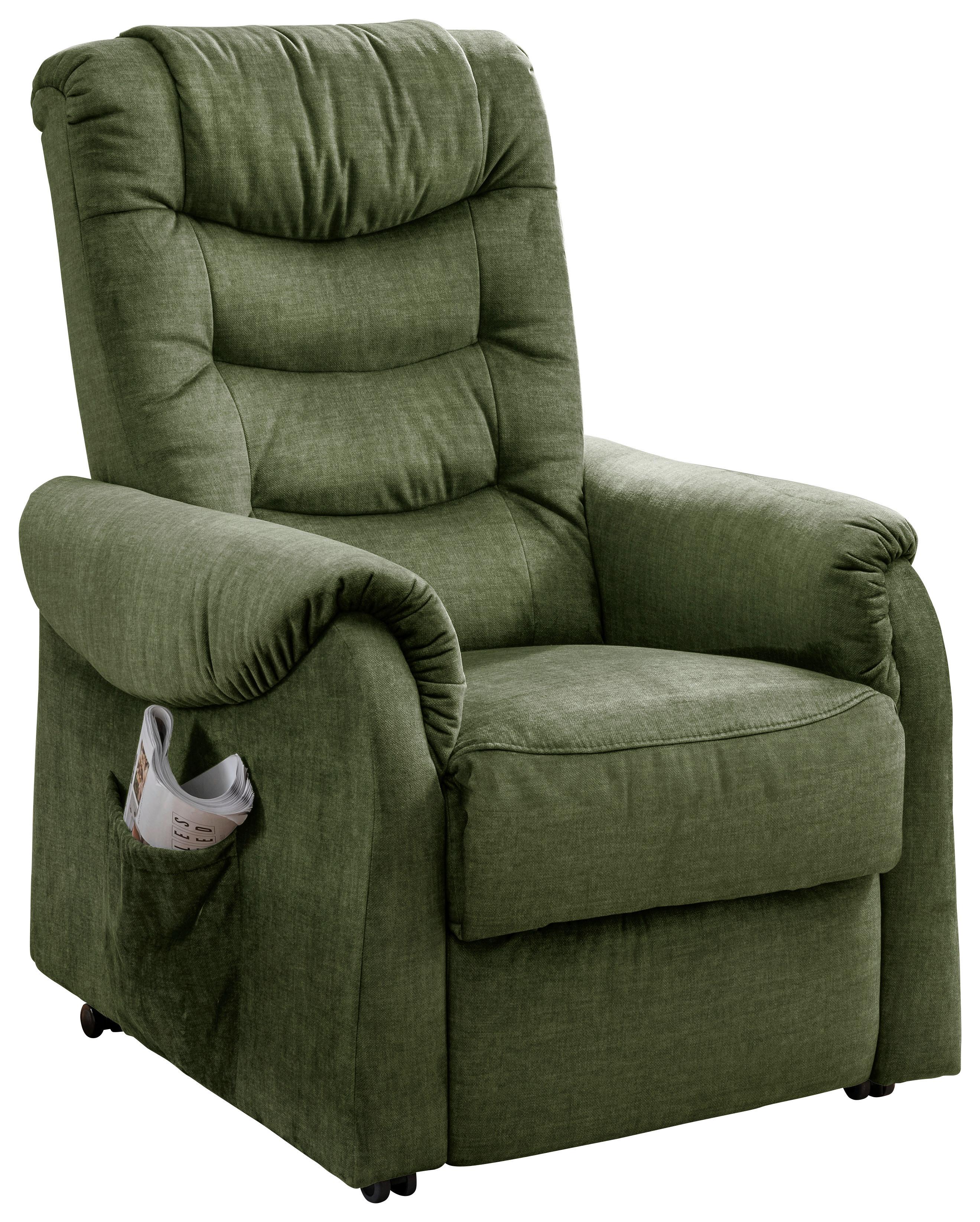 Fernsehsessel Nino Dunkelgrün Velours - Dunkelgrün/Schwarz, Design, Kunststoff/Textil (78/107/93cm) - Livetastic