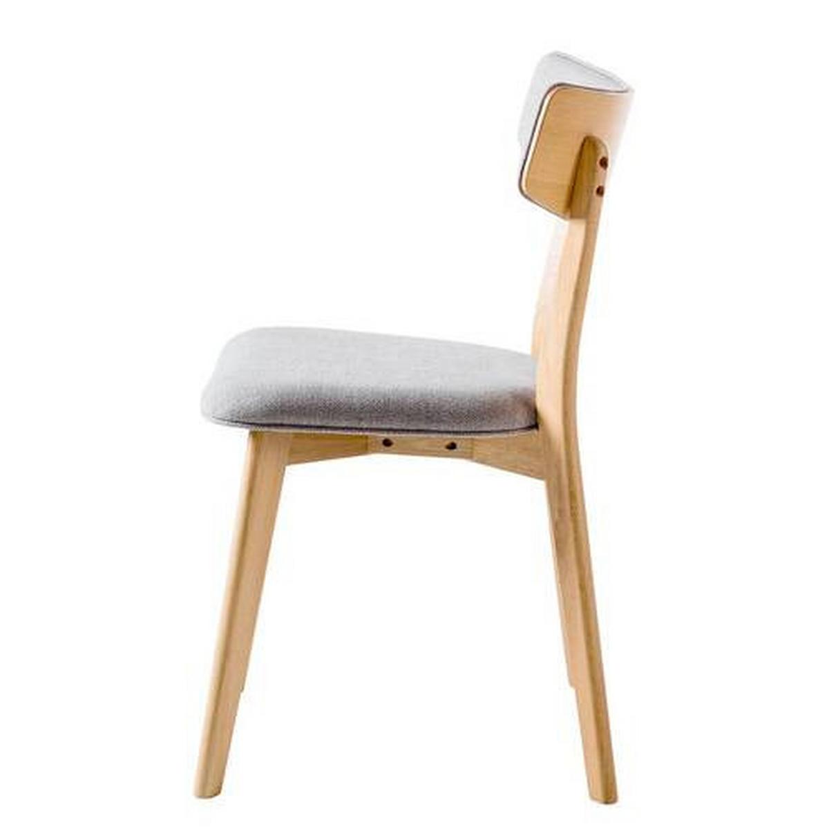 KRZESŁO COLSON - kolor naturalny/jasnoszary, Modern, drewno/tkanina (49.5/80/49.5cm) - home24