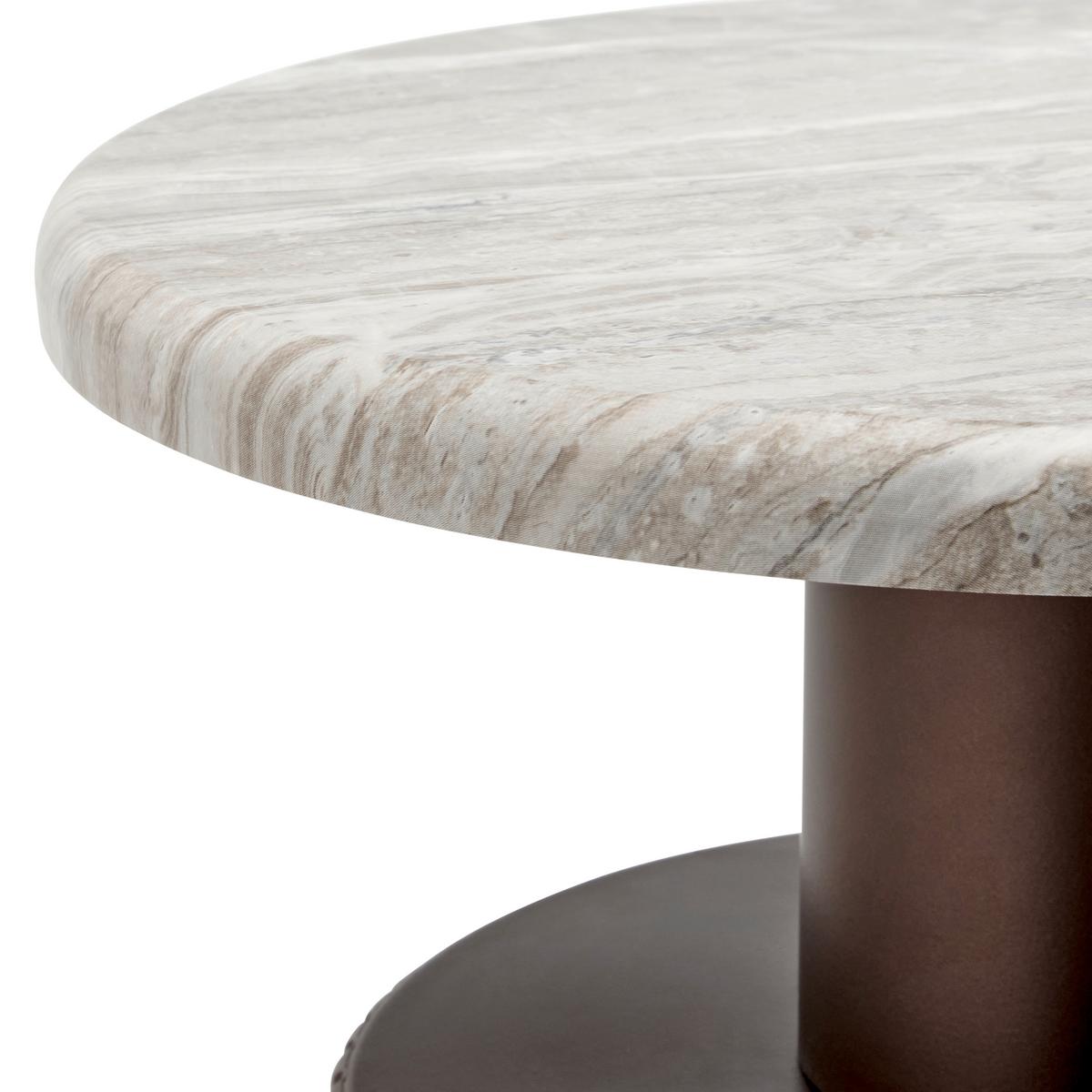 Beistelltisch Solco Naturfarben/Bronzefarben - Naturfarben/Bronzefarben, LIFESTYLE, Holzwerkstoff/Metall (30/56cm) - Premium Living