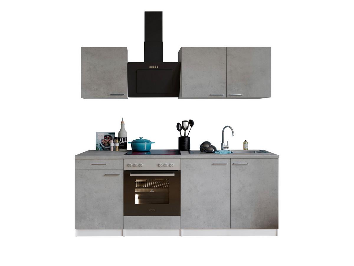 Kuhinjski Blok Z Aparati Malia, 210cm - barve nerjavečega jekla/siva, Basics, kovina/leseni material (210cm) - Respekta