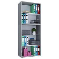 Pisarniški Regal Lona Xxl, Siva - siva/črna, Basics, leseni material (70/178/37cm) - MID.YOU