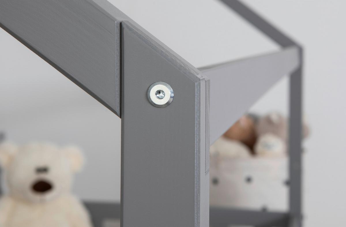 Ausziehbett Holz Duo ca. 100x200 cm Kiefer Hellgrau - Hellgrau/Naturfarben, MODERN, Holz/Textil (100/200cm) - MID.YOU