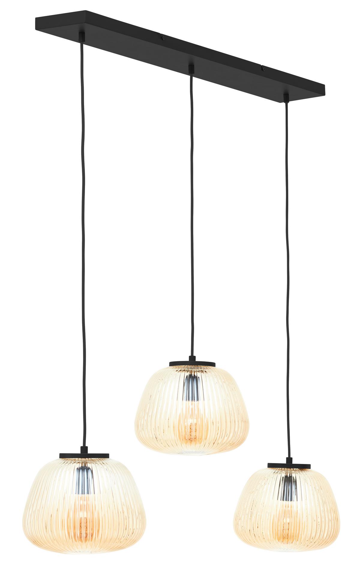 Hängeleuchte Kaizen Bernsteinfarben max. 40 Watt - Bernsteinfarben, Basics, Glas/Metall (95/25/150cm) - Brilliant