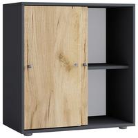 Pisarniški Regal Lona L, Antracit, Barva Hrasta - črna/medeni hrast, Design, umetna masa/leseni material (70/74/37cm) - MID.YOU