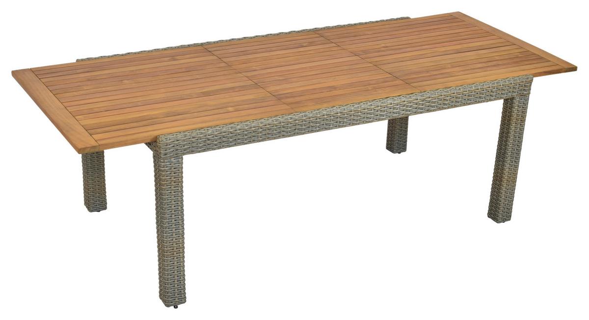 Vrtna Miza Flexi - bež, Moderno, kovina/umetna masa (180-240/100/74cm) - Gardenson