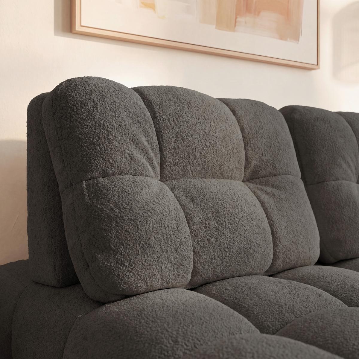 Schlafsofa Liara Webstoff Dunkelgrau - Dunkelgrau/Schwarz, MODERN, Holz/Textil (137/87/110cm) - Bessagi Home