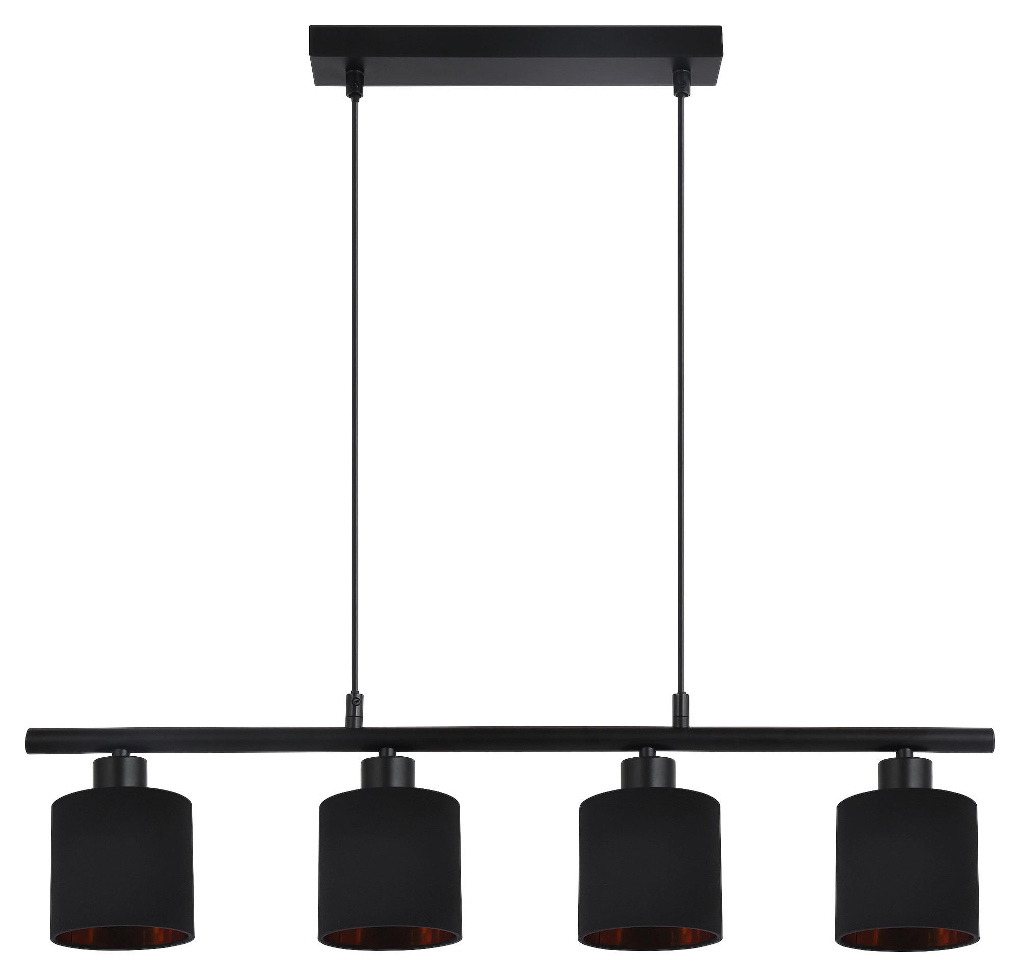 Viseča Svetilka Goldi - zlate barve/črna, Moderno, kovina/tekstil (70/10/120cm) - Modern Living
