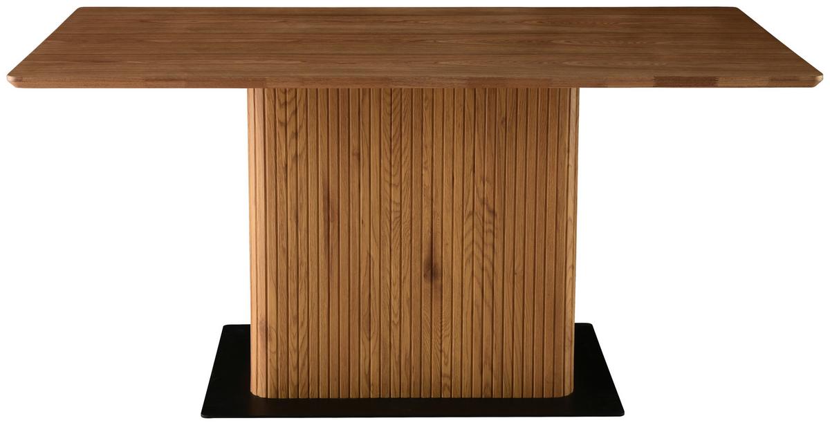 Jedilna Miza Joe, Barva Oreha, 160x90 - barva oreha/črna, Trendi, kovina/leseni material (160/75/90cm) - MID.YOU