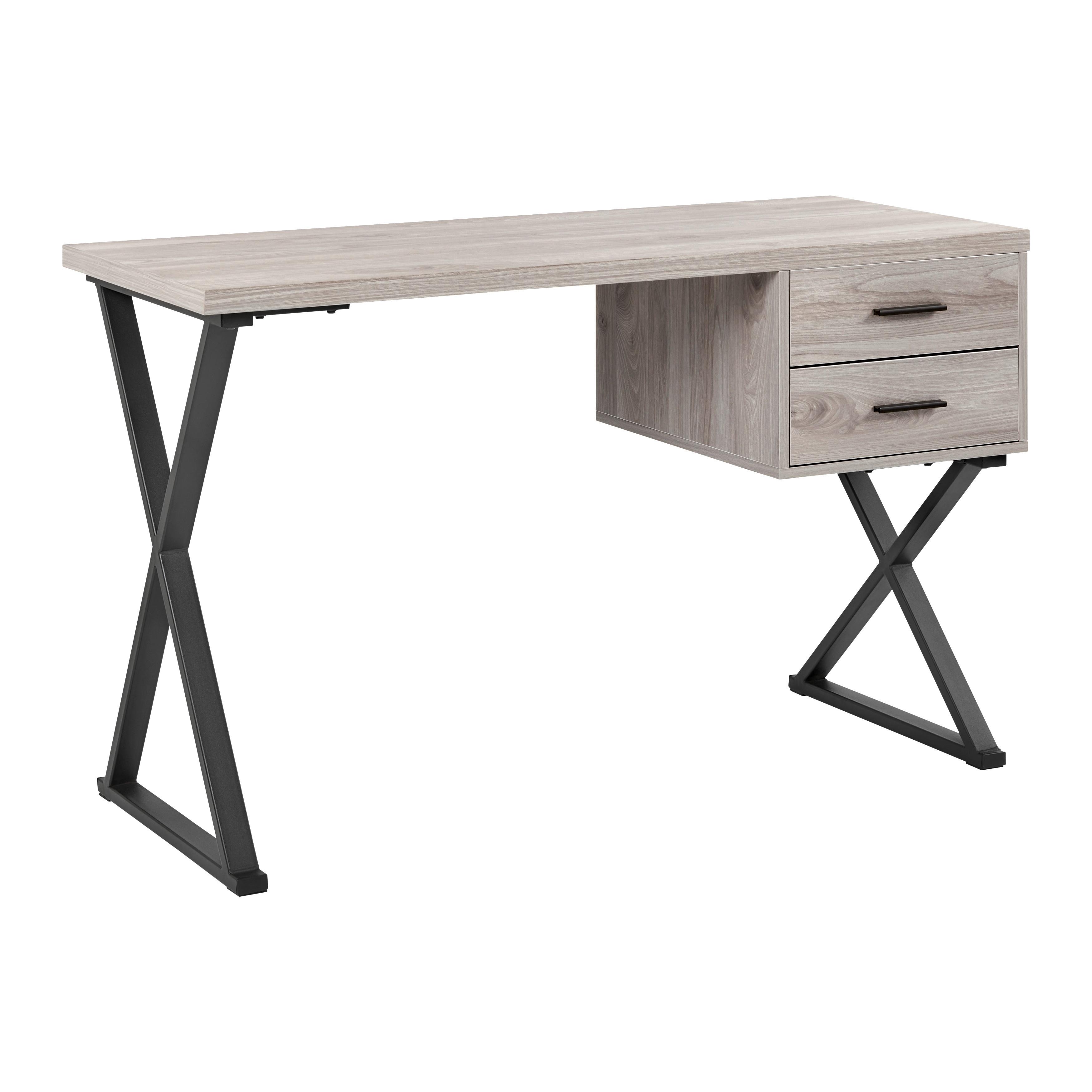Schreibtisch Jule Eschefarben MDF ca. 120x50 cm - Eschefarben/Schwarz, MODERN, Metall (120/50/76cm) - Bessagi Home