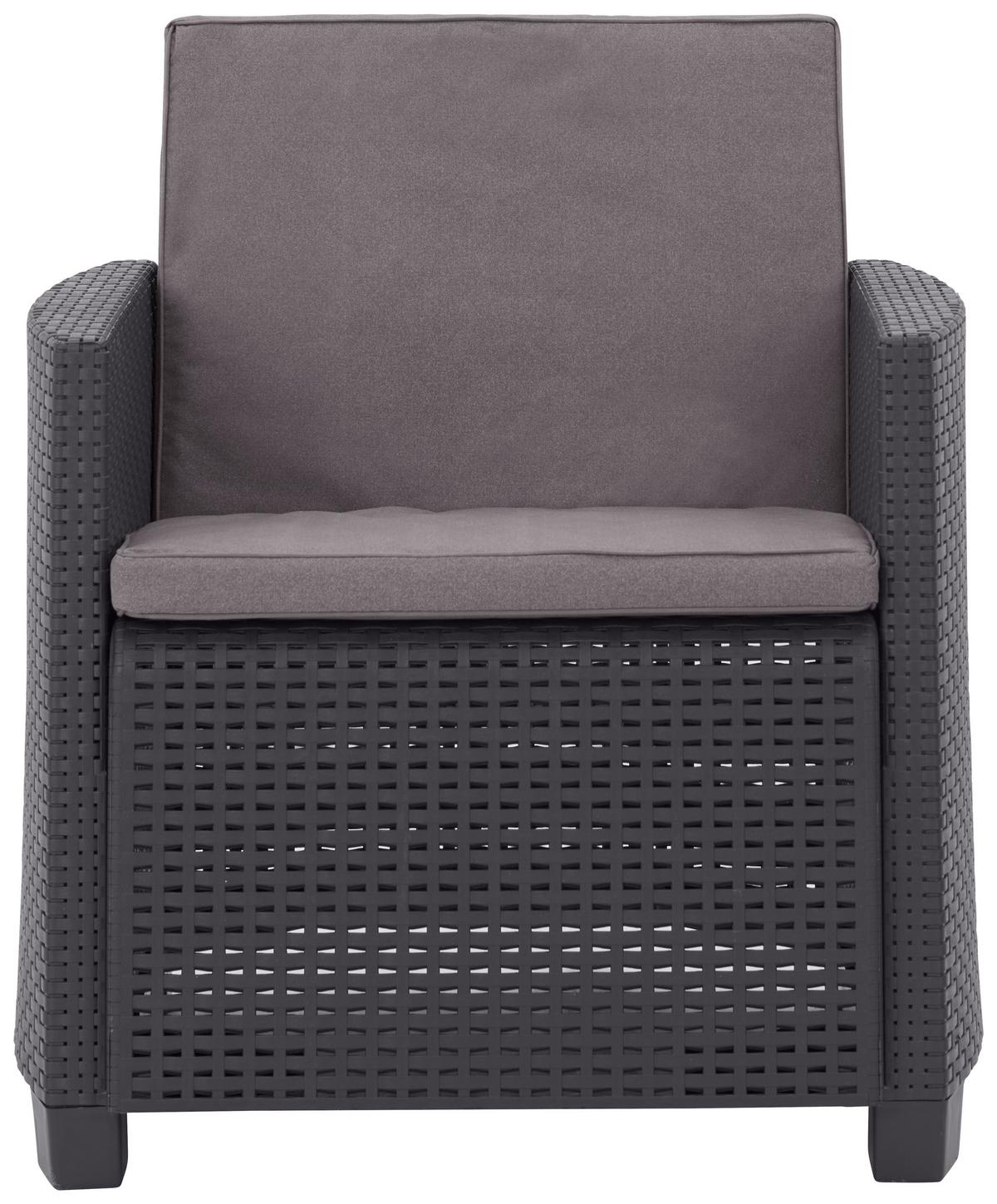 Garnitură grădină Arena - antracit/gri, Modern, plastic (53/53/40cm)