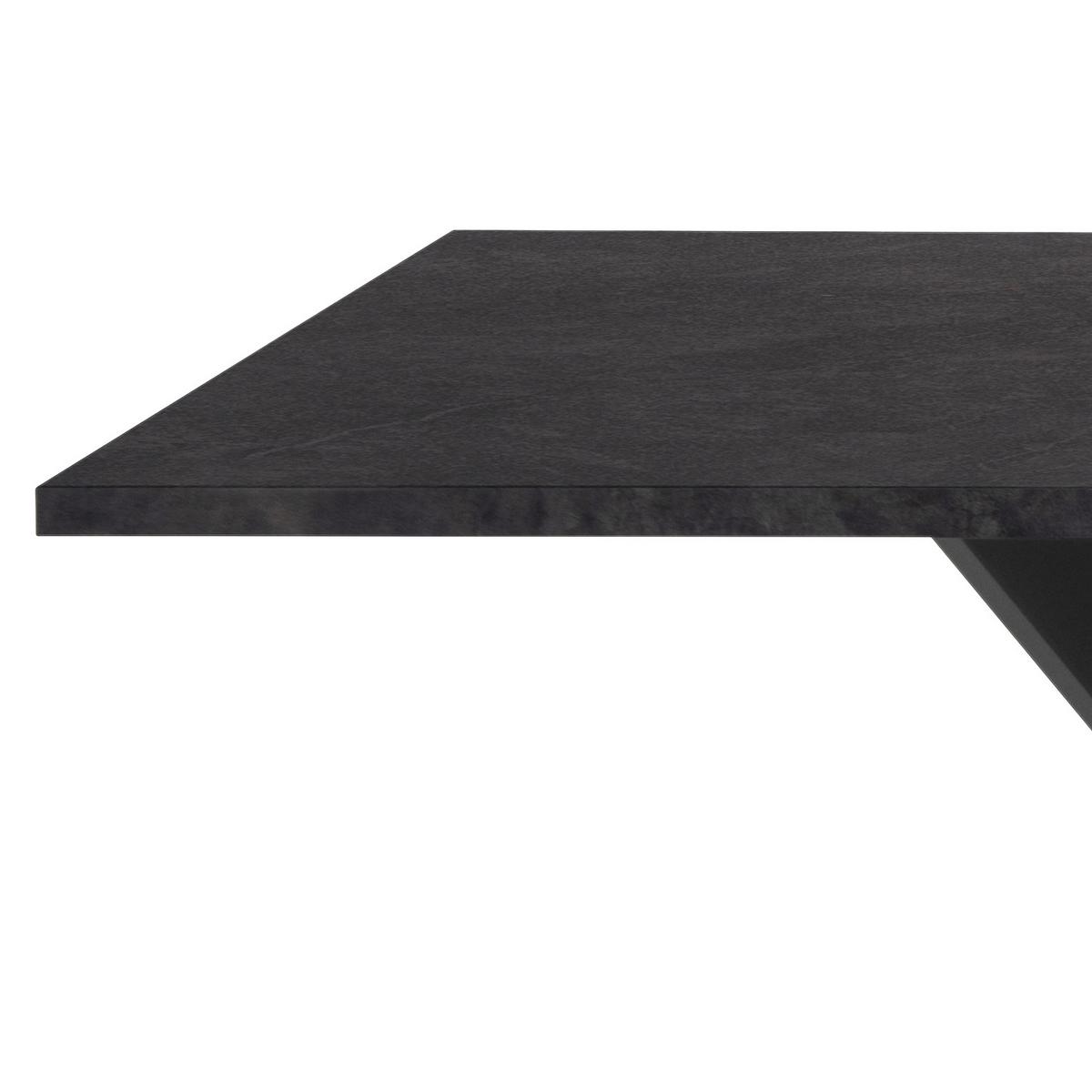 STÓŁ DO JADALNI ONEX 81A - czarny/kolor łupkowy, Basics, materiał drewnopochodny/metal (180/90/75cm) - MID.YOU