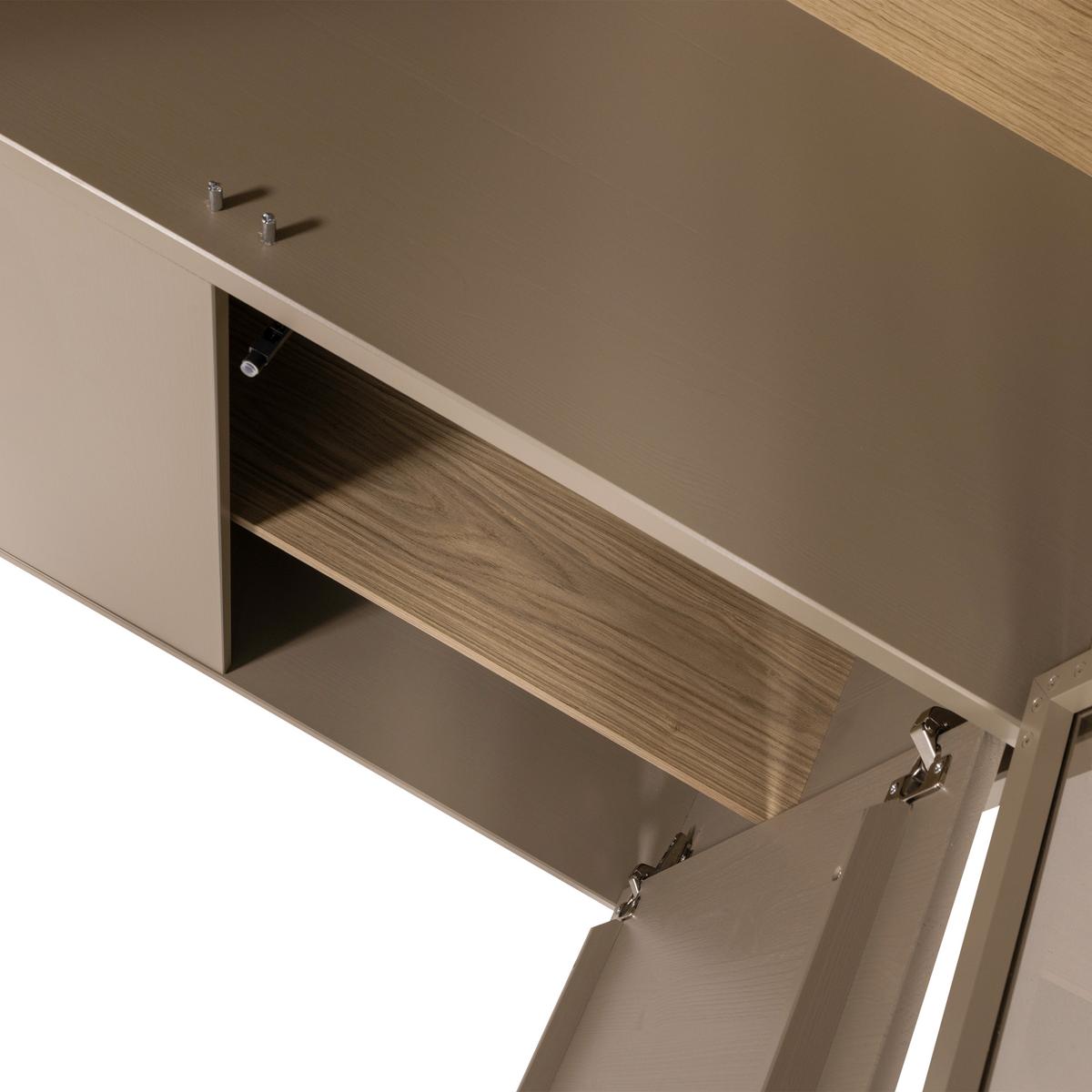 Regal Casa Schlammfarben - Schlammfarben, Design, Glas/Holz (101/236/40cm) - Livetastic
