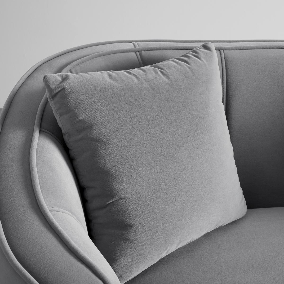 Sofa Hope Grau Samt - Naturfarben/Grau, Modern, Holz/Textil (141/77/73cm) - Bessagi Home