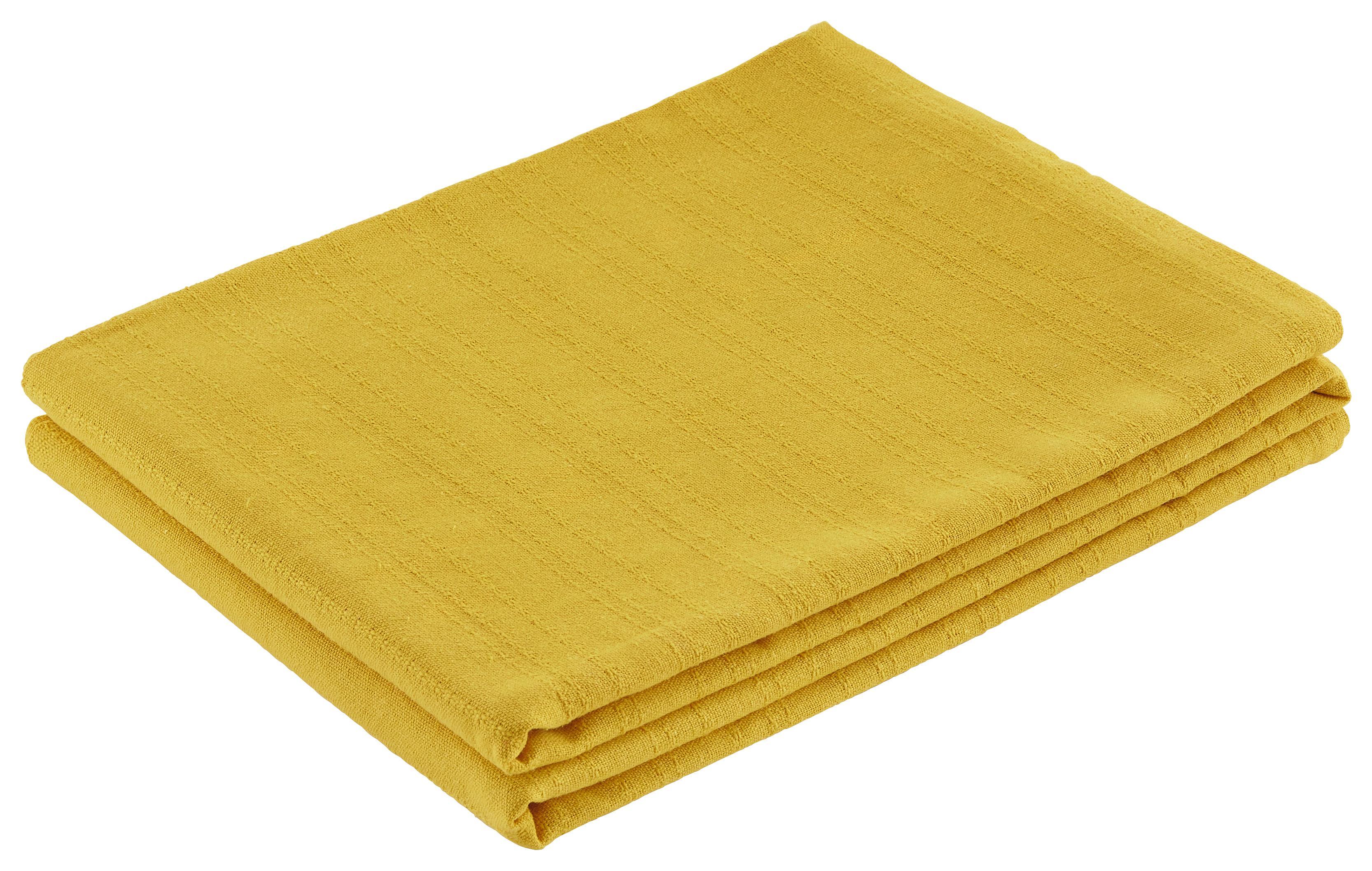 Überwurf Solid One Gelb ca. 140x210cm - Gelb, Textil (140/210cm)