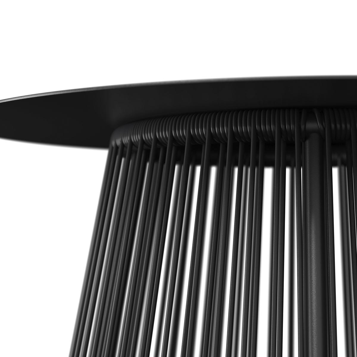 Gartenbeistelltisch Ruffy Schwarz Solar - Schwarz, MODERN, Kunststoff/Metall (55/48/55cm) - Bessagi Garden